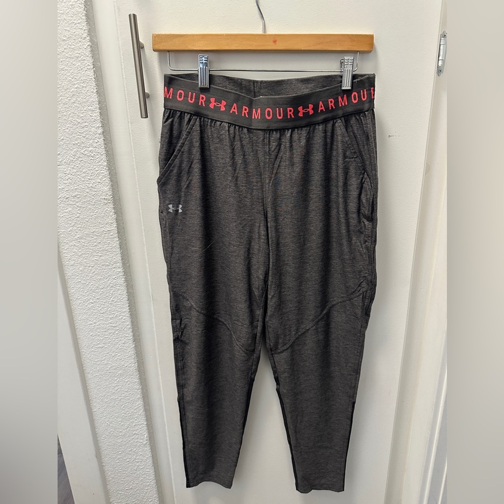 Under Armour Charcoal Pants with Pink Accents